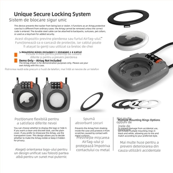 Carcasă de protecție Apple AirTag – carcasă dură din aliaj de zinc, anti-pierdere, protecție cu parolă