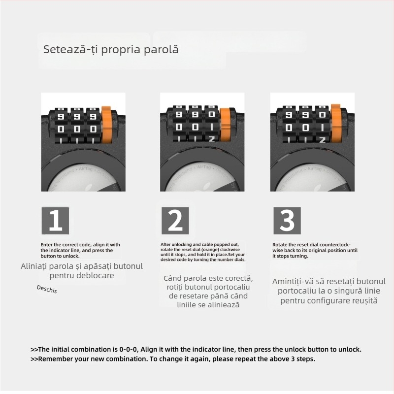 Carcasă de protecție Apple AirTag – carcasă dură din aliaj de zinc, anti-pierdere, protecție cu parolă