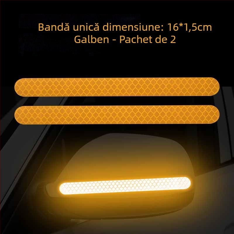 Autocolant reflectorizant auto pentru caroserie și oglindă – model în linii, folie reflectivă, protecție împotriva zgârieturilor