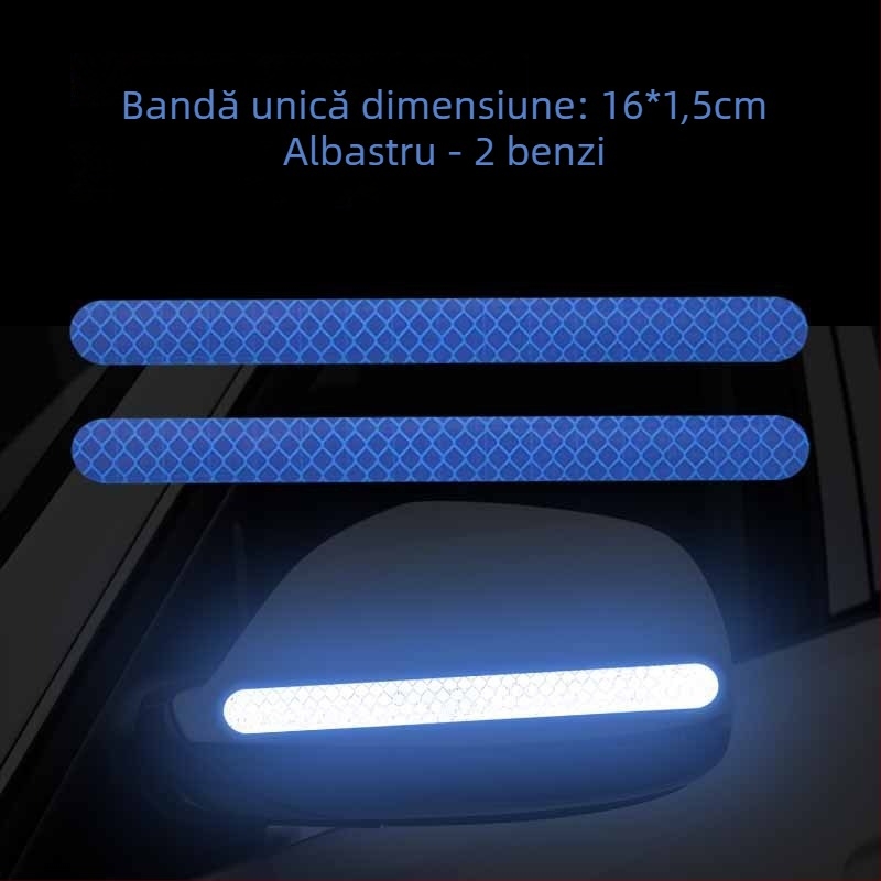 Autocolant reflectorizant auto pentru caroserie și oglindă – model în linii, folie reflectivă, protecție împotriva zgârieturilor