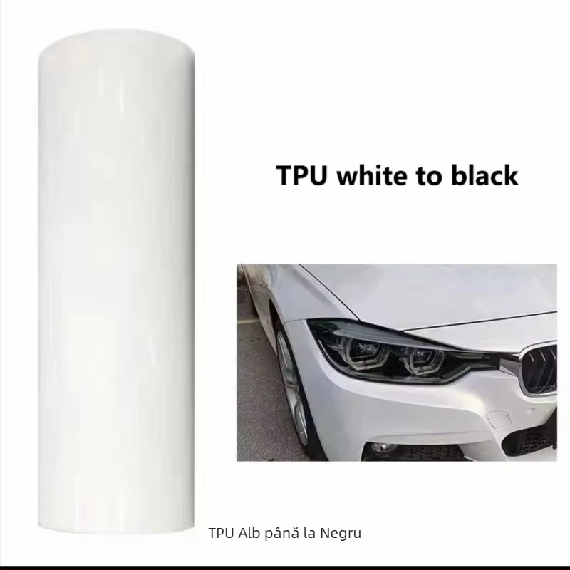 Caichen Film protector TPU pentru faruri auto și motocicletă – Far frontal, Film cu schimbare de culoare activat de lumină