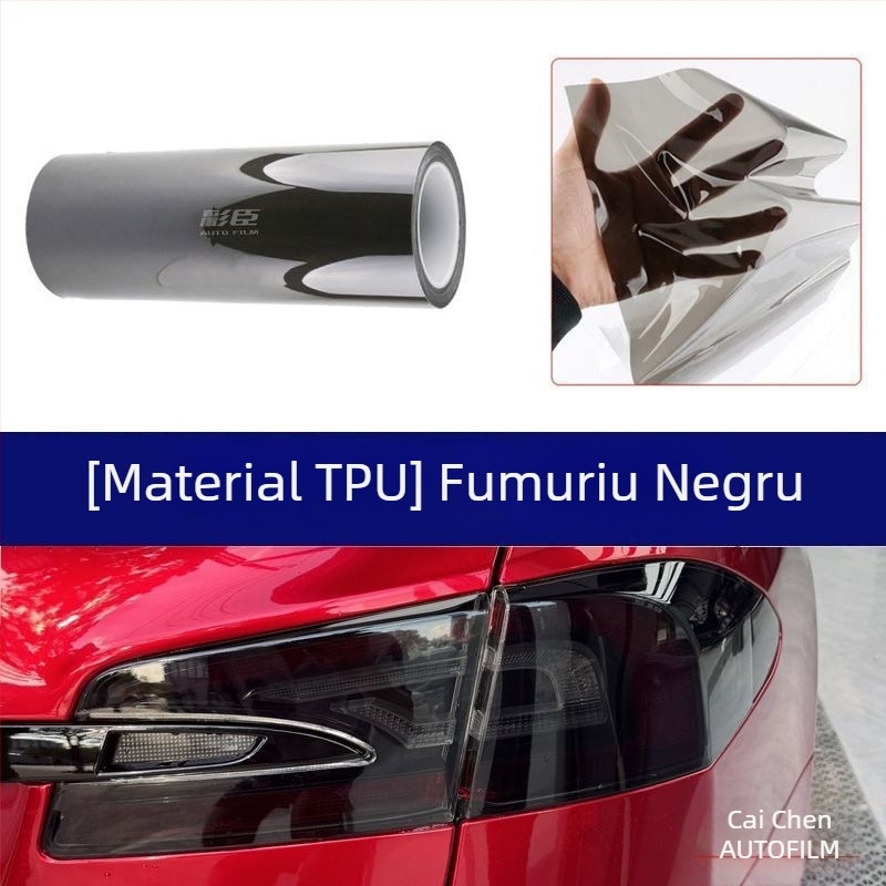 Caichen Film protector TPU pentru faruri auto și motocicletă – Far frontal, Film cu schimbare de culoare activat de lumină