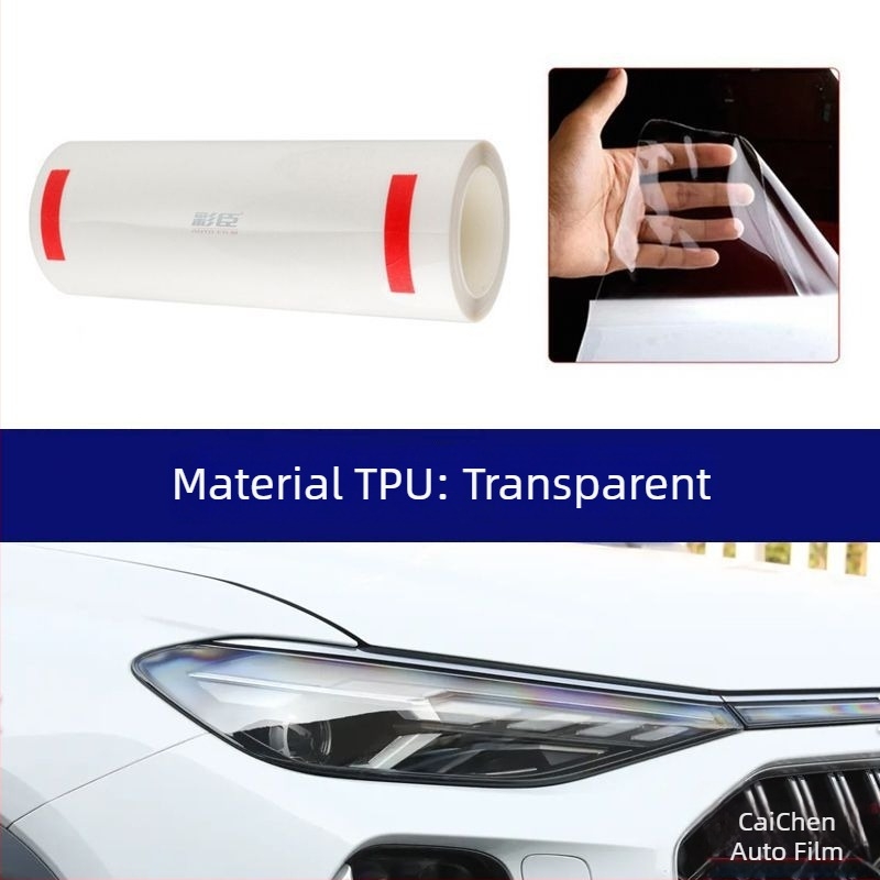 Caichen Film protector TPU pentru faruri auto și motocicletă – Far frontal, Film cu schimbare de culoare activat de lumină