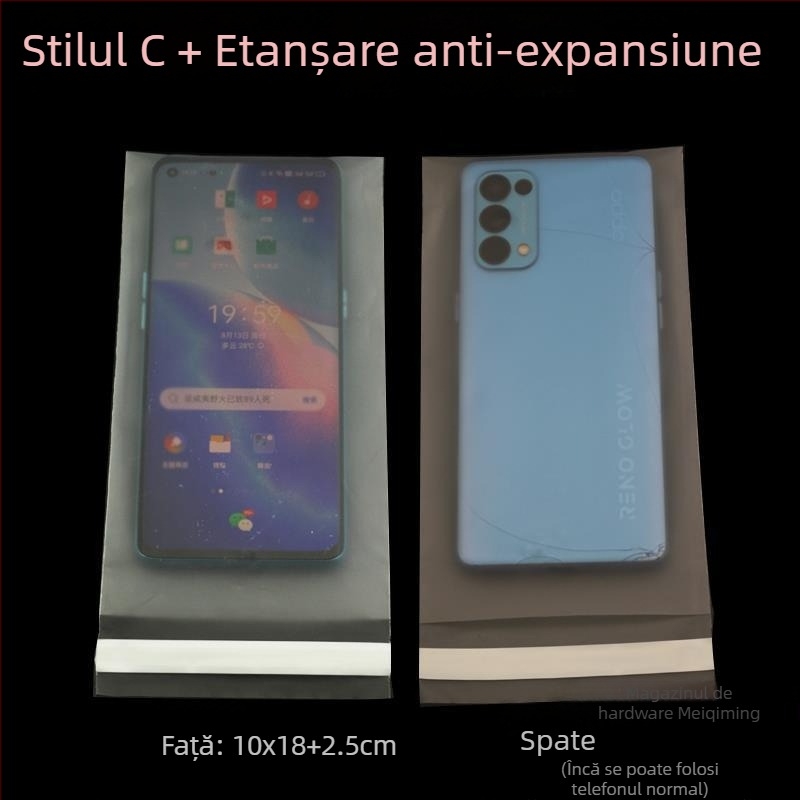 Sac de unică folosință pentru telefonul mobil, cu protecție anti-cameră, capac de confidențialitate și sigilare cu adeziv