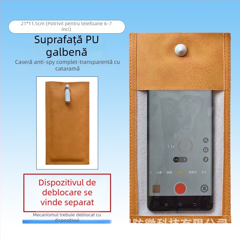 Geantă pentru telefon cu protecție anti-cameră, design dreptunghiular, PVC+PU, unisex, pentru nunți