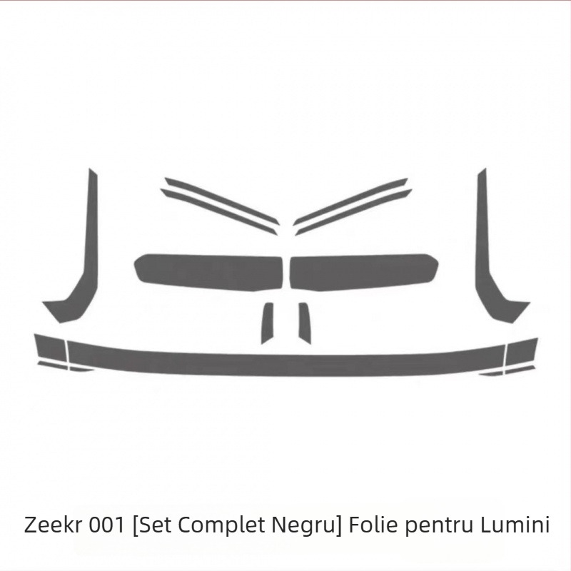 Film TPU pentru faruri și stopuri Zeekr 001 (2021–2024), negru fum, protecție antiuzură și zgârieturi, protecție pentru luminile de zi