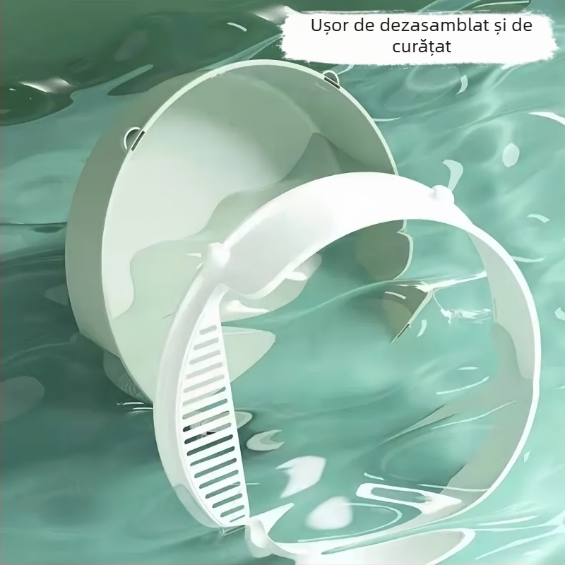 Cutie rotundă pentru nisip de pisică, din PP, design semi-închis, marca Bill