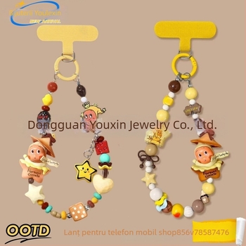 Lant pentru telefon cu design cartoon stea, PVC, lucrare cu adeziv, Ulexin