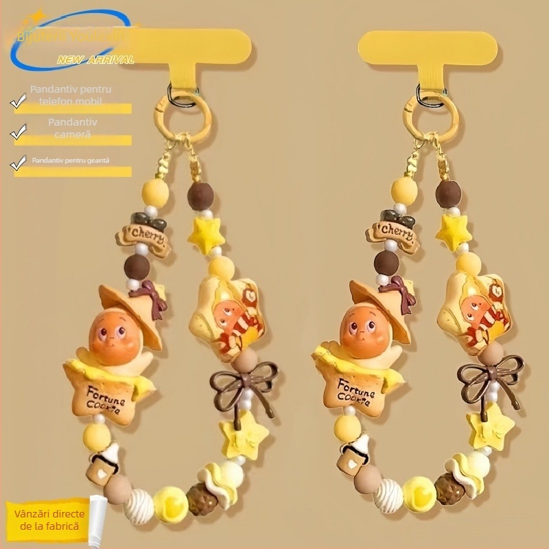 Lant pentru telefon cu design cartoon stea, PVC, lucrare cu adeziv, Ulexin