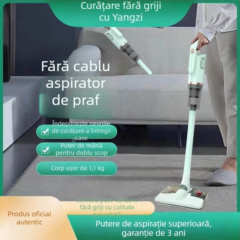 Aspirator portabil fără fir pentru uz casnic, umed și uscat, 120W, aspirație 10–15 kPa, baterie încorporată 1600–2000 mAh