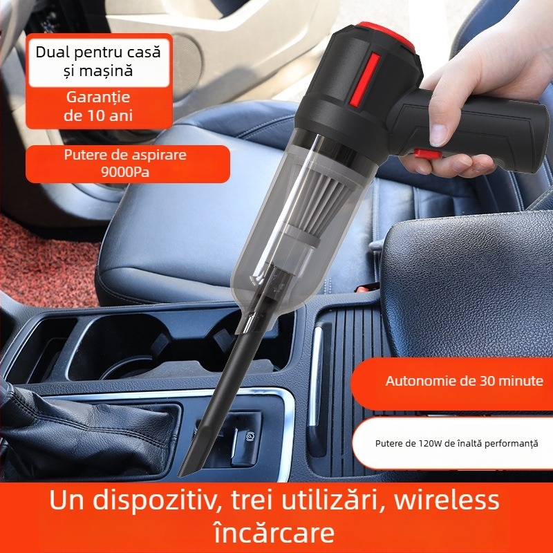 Aspirator portabil fără fir pentru mașină HL-103 — 7.4V, 120W, 6000Pa, utilizare duală (mașină și casă), fără fir
