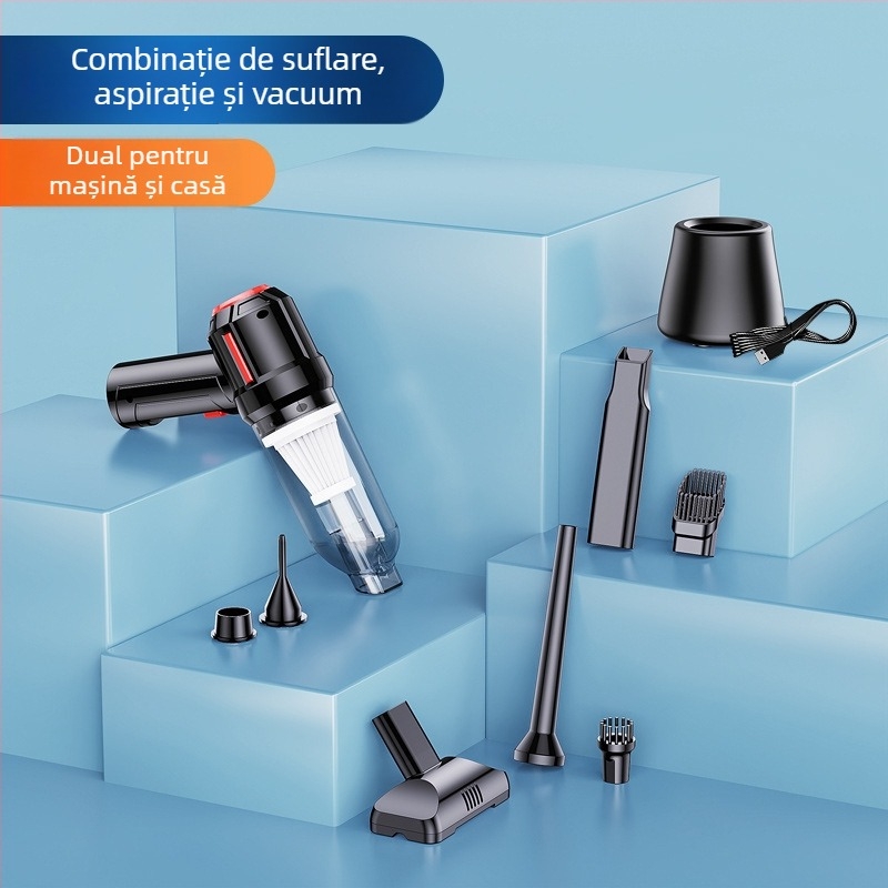 Aspirator portabil fără fir pentru mașină HL-103 — 7.4V, 120W, 6000Pa, utilizare duală (mașină și casă), fără fir