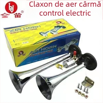 Claxon auto cu tuburi duble, 24V/12V, control electronic, ton înalt, sunet puternic