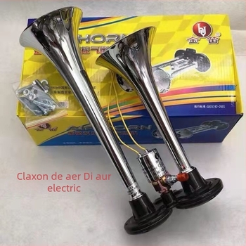 Claxon auto cu tuburi duble, 24V/12V, control electronic, ton înalt, sunet puternic