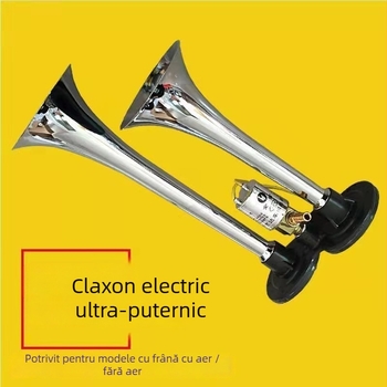 Claxon auto cu tuburi duble, 24V/12V, control electronic, ton înalt, sunet puternic