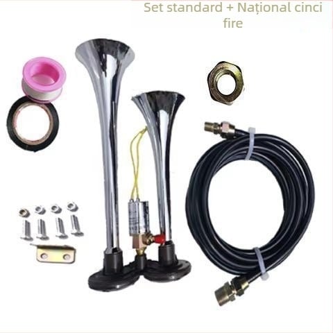 Claxon auto cu tuburi duble, 24V/12V, control electronic, ton înalt, sunet puternic