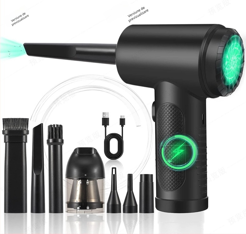 Dispozitiv portabil pentru mașină fără fir, 2 în 1 aspirare și suflare a prafului, iluminare, 11.1V, 65W, 6000Pa