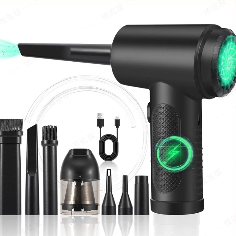 Dispozitiv portabil pentru mașină fără fir, 2 în 1 aspirare și suflare a prafului, iluminare, 11.1V, 65W, 6000Pa