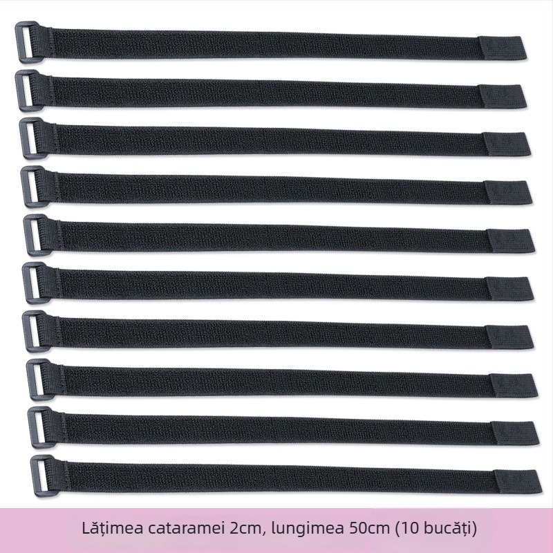 Curea Velcro elastică pentru managementul cablurilor, fixare rucsac și îmbrăcăminte – Poliester, Amestec Poliester/Nylon/Elastan, Brand Mileqi