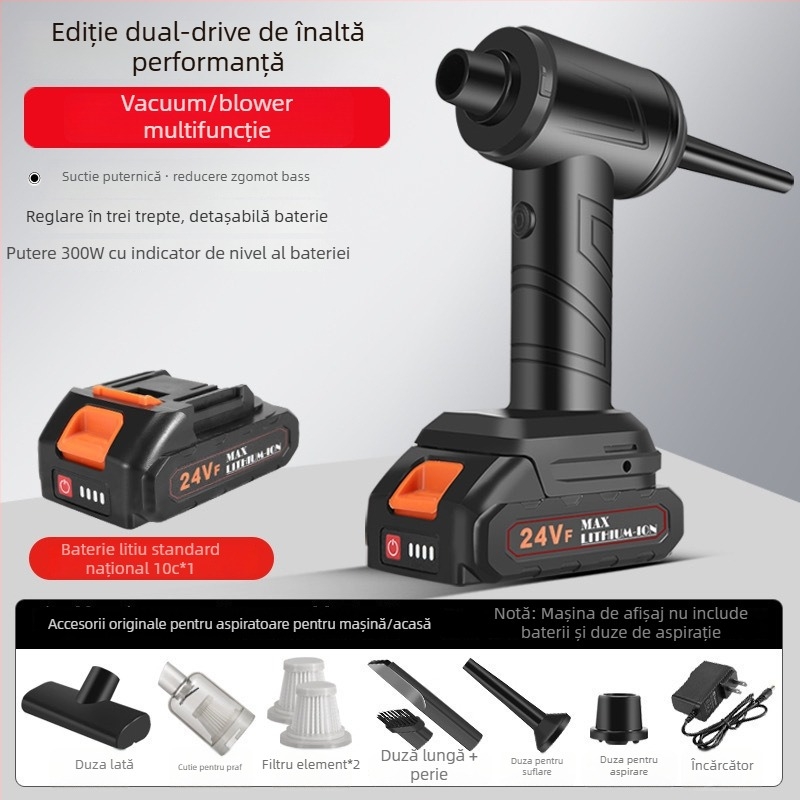 Aspirator fără fir pentru casă și mașină, aspirație 11000 Pa, 30 W, reîncărcabil