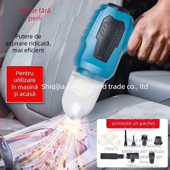 Aspirator portabil pentru mașină cu încărcare fără fir, funcție dublă de suflare și aspirare, aspirație puternică 20000 Pa, 21 V, reîncărcabil