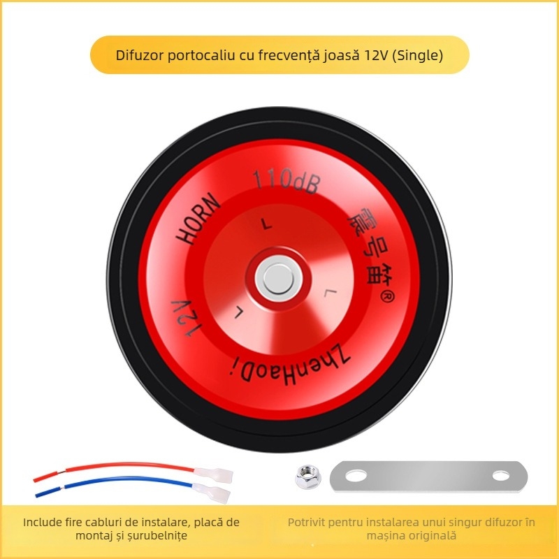 Claxon auto electric, modelul 112, 60W, 12V, 50 dB, 1 Ω
