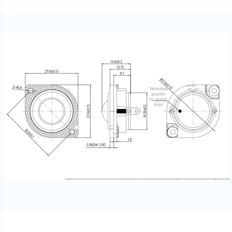 Tweeter auto pentru mașină — condensator 5.6uF; panou; grilă; configurații: 1 tweeter; 1 tweeter + condensator 5.6uF; 1 tweeter + condensator + grilă; 1 tweeter cu panou + condensator