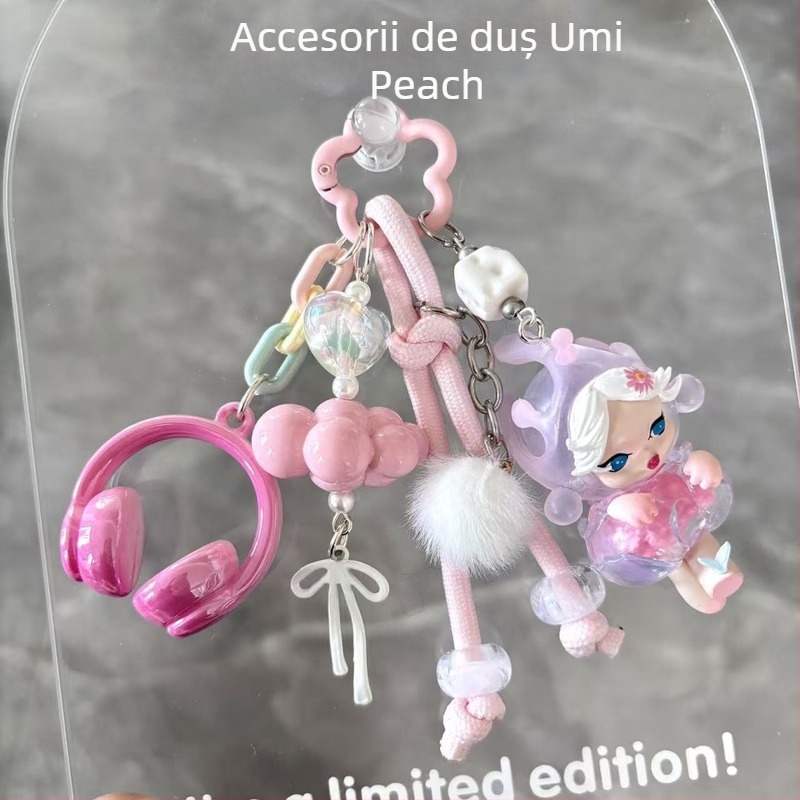 Breloc pentru geantă și lanț pentru telefon cu design drăguț; modele: inimă, picătură de apă, clopot; material: compozit; marcă: Taomu; procesare: semi-manual; an/sezon: Iarna 2025