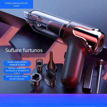Aspirator fără fir pentru mașină și casă – mâner, 50W, aspirație 15,1–20 kPa, baterie încorporată 1001–1600 mAh, până la 3 ore de funcționare, zgomot <36 dB, include duză ciclonică, perie unghiulară, perie 2‑în‑1 pentru curățare/aspirație, iluminare