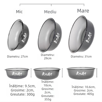 Set de trei piese pentru momeli: vas pentru momeli, tavă pliabilă pentru momeli și vas de amestec