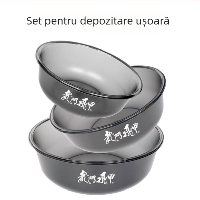 Set de trei piese pentru momeli: vas pentru momeli, tavă pliabilă pentru momeli și vas de amestec