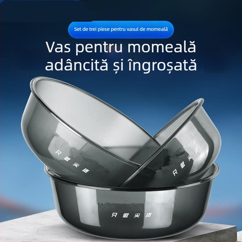 Set de trei piese pentru momeli: vas pentru momeli, tavă pliabilă pentru momeli și vas de amestec