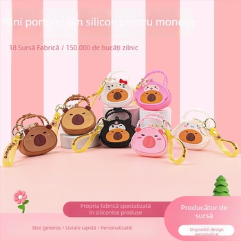 Portofel pentru monede din silicon, model desene animate, stil proaspăt și dulce, unisex