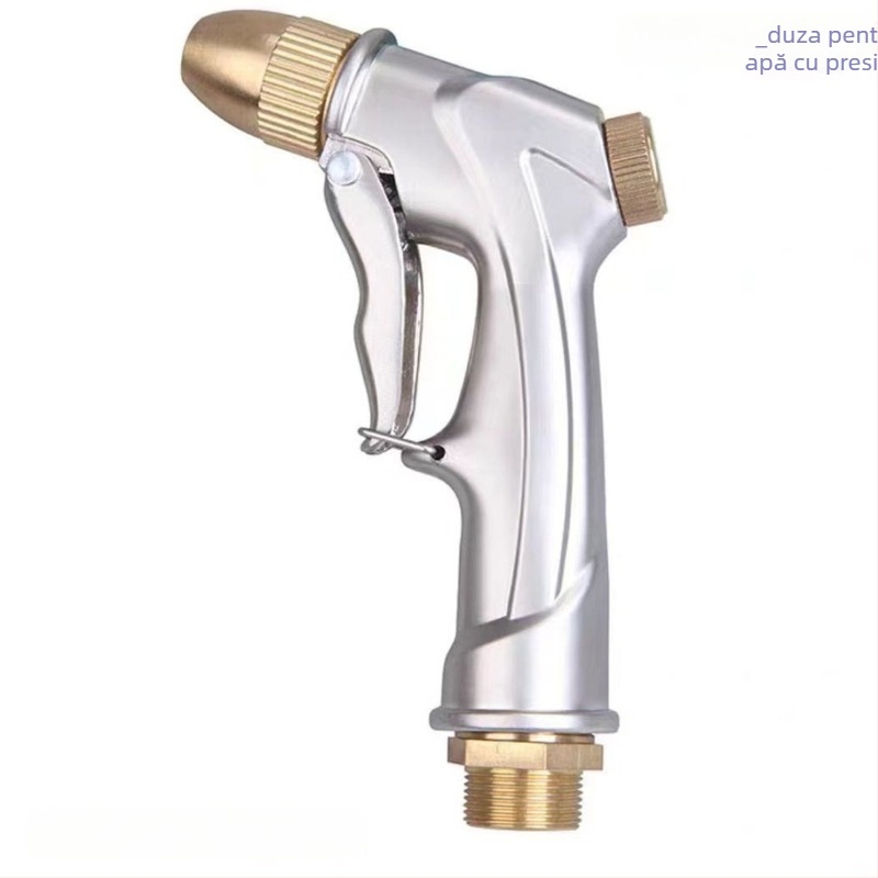 Pistol de pulverizare din cupru cu cap de duș din alamă, conectori 1/4\" și 1/2\", intrare/ieșire 21 mm, presiune nominală 30 kg, temperatură de lucru 100°C