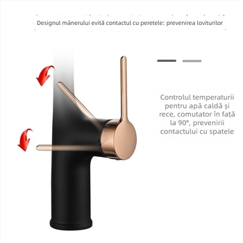 Nuofen robinet bucătărie din cupru – retractabil și rotativ, cu moduri multiple de flux, cartuș ceramic, aliaj de cupru