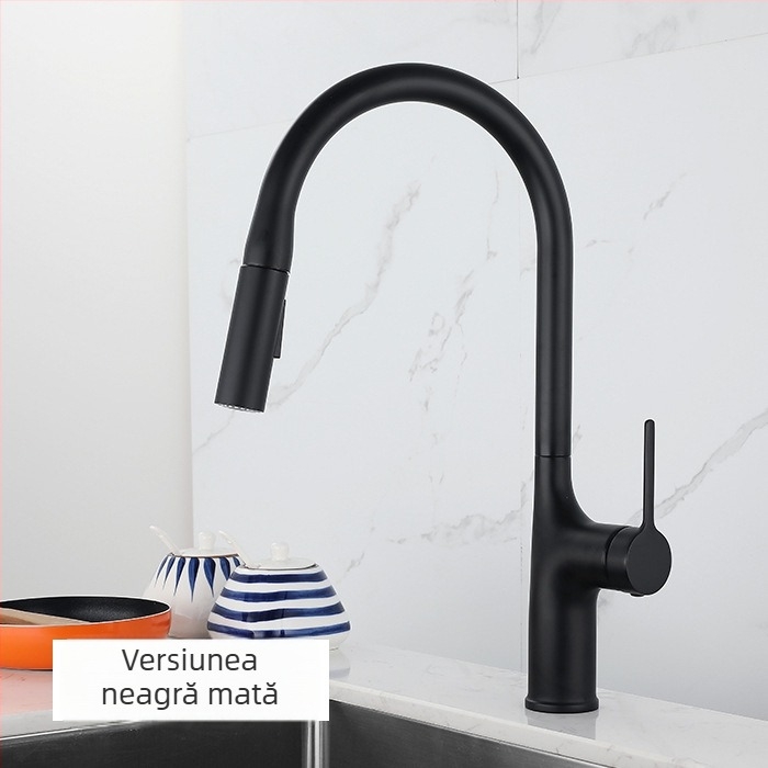 Nuofen robinet bucătărie din cupru – retractabil și rotativ, cu moduri multiple de flux, cartuș ceramic, aliaj de cupru