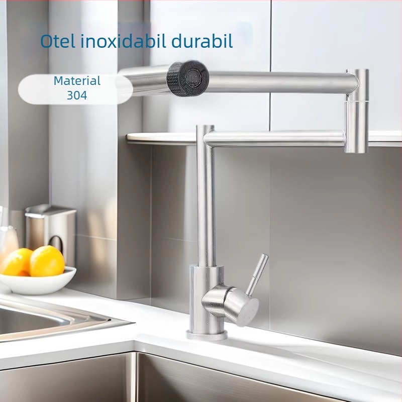 Robinet de bucătărie A31, oțel inoxidabil, instalare verticală, diametre intrare/ieșire 1/2, 3/8, 9/16, interval de temperatură 0–90°C