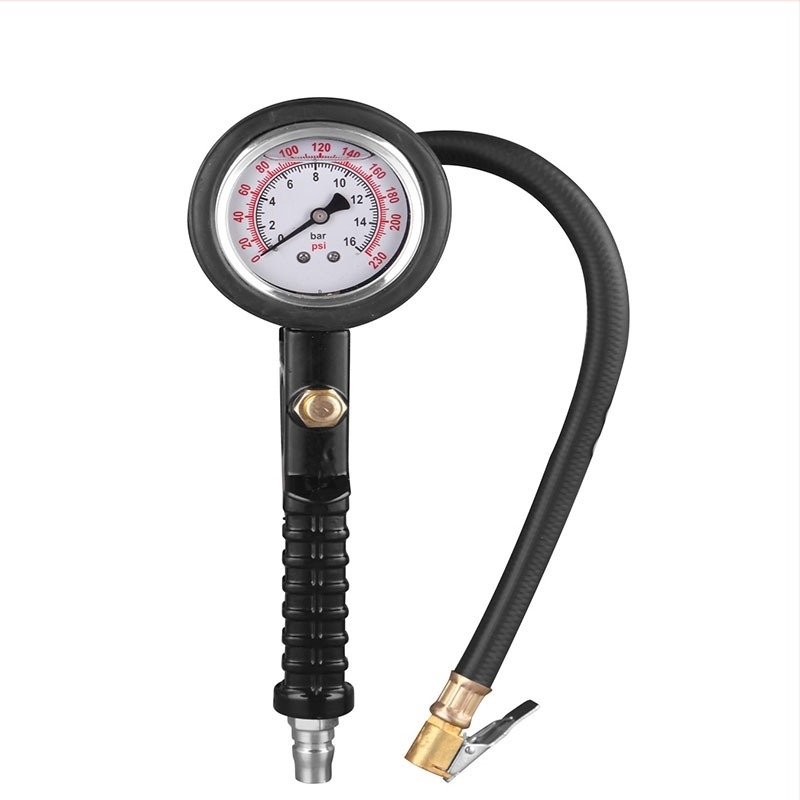 Cow Sail Pistol de presiune pentru pneuri cu afișaj digital, manometru în ulei, corp metalic, 0-200 PSI