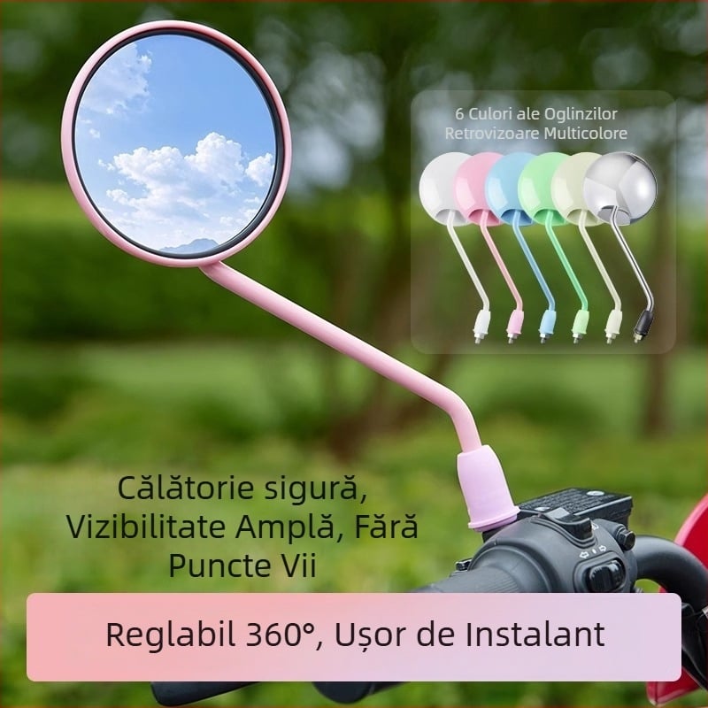 Oglindă retrovizoare pentru vehicule electrice, universal compatibilă cu bicicletele electrice Yadea și Aima