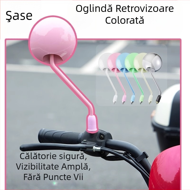 Oglindă retrovizoare pentru vehicule electrice, universal compatibilă cu bicicletele electrice Yadea și Aima