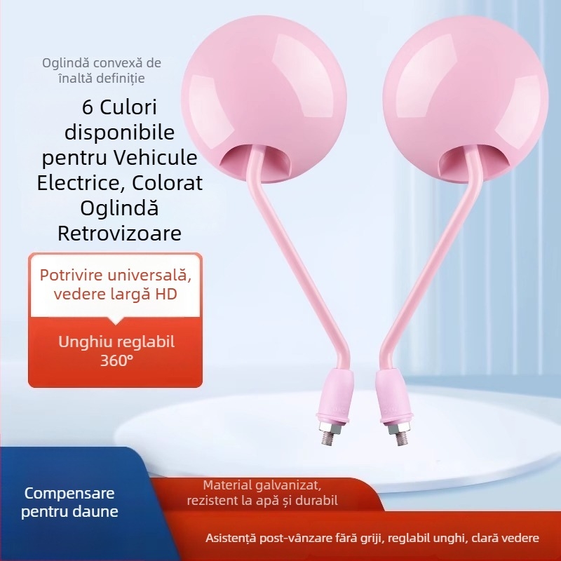 Oglindă retrovizoare pentru vehicule electrice, universal compatibilă cu bicicletele electrice Yadea și Aima