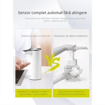 Dispenser de săpun spumos din oțel inox cu senzor inteligent – automat, certificat CE, pentru chiuveta din bucătărie și baie