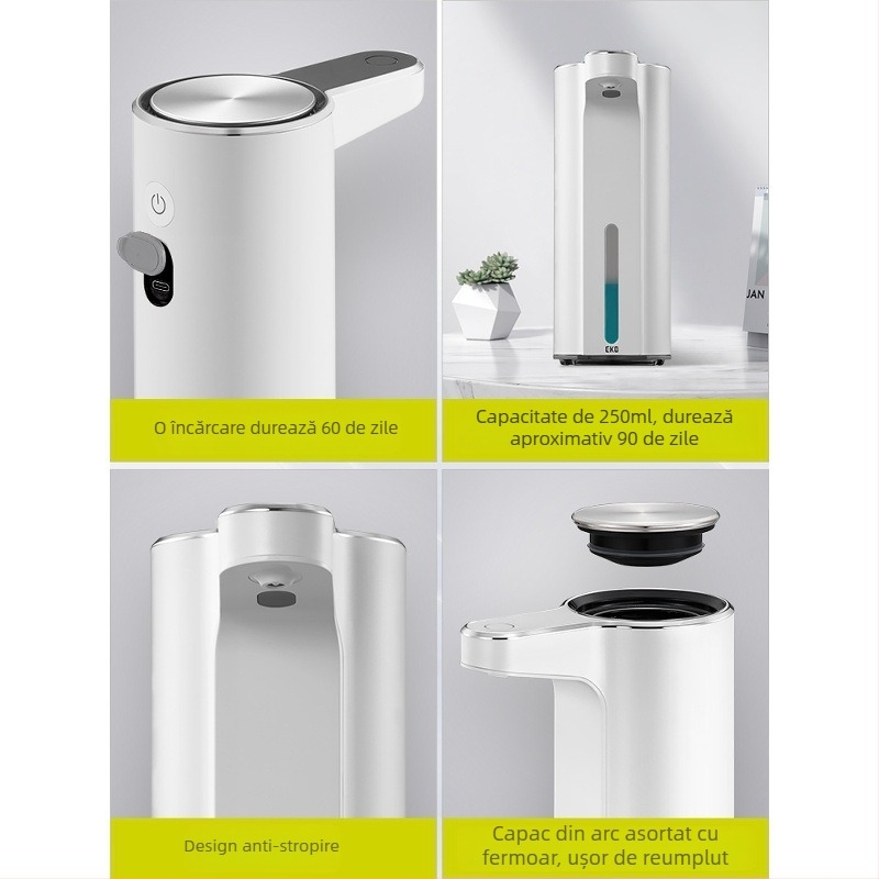 Dispenser de săpun spumos din oțel inox cu senzor inteligent – automat, certificat CE, pentru chiuveta din bucătărie și baie