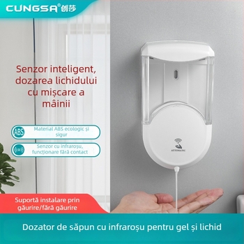 Dispenser de dezinfectant pentru mâini Chuangsha, cu senzor, complet automat, montat pe perete, din plastic