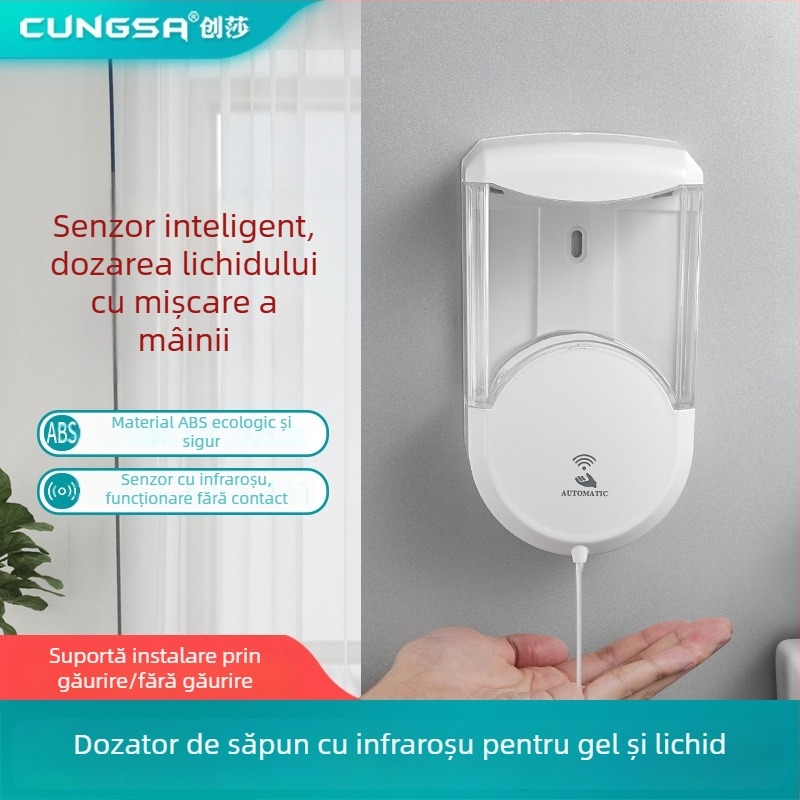 Dispenser de dezinfectant pentru mâini Chuangsha, cu senzor, complet automat, montat pe perete, din plastic