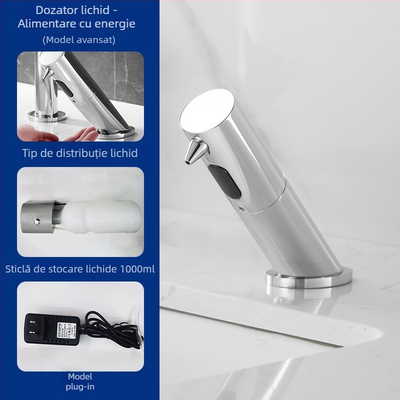 Dispenser de săpun din cupru, senzor infraroșu, spumă de săpun, montat pe perete, Model 818, electroplacat.