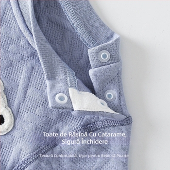 Set de pijamale din bumbac pentru copii, două piese, talie înaltă pentru protecția abdomenului, cald, pentru bebeluși și copii între 1 și 3 ani