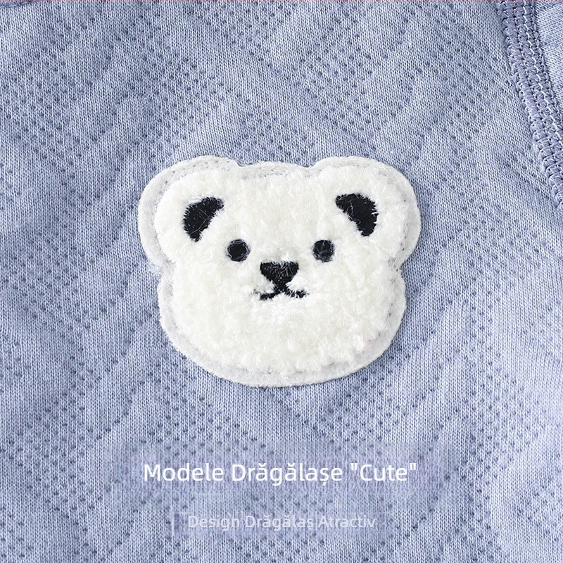 Set de pijamale din bumbac pentru copii, două piese, talie înaltă pentru protecția abdomenului, cald, pentru bebeluși și copii între 1 și 3 ani