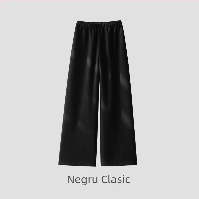 Pantaloni damă din amestec lână-acetat, croială dreapta-largă, talie înaltă, stil elegant de birou, toamnă-iarnă 2025