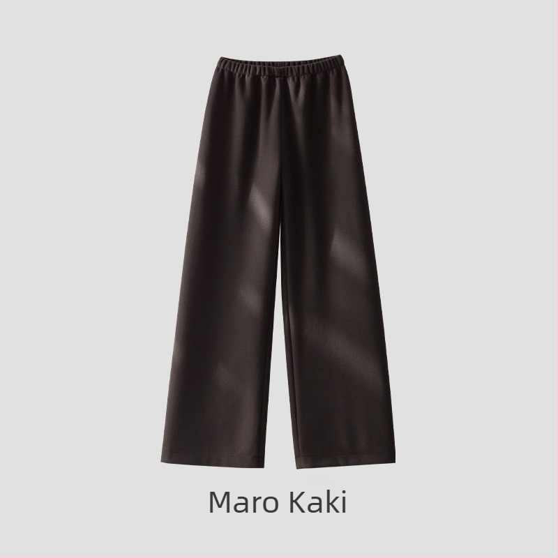Pantaloni damă din amestec lână-acetat, croială dreapta-largă, talie înaltă, stil elegant de birou, toamnă-iarnă 2025